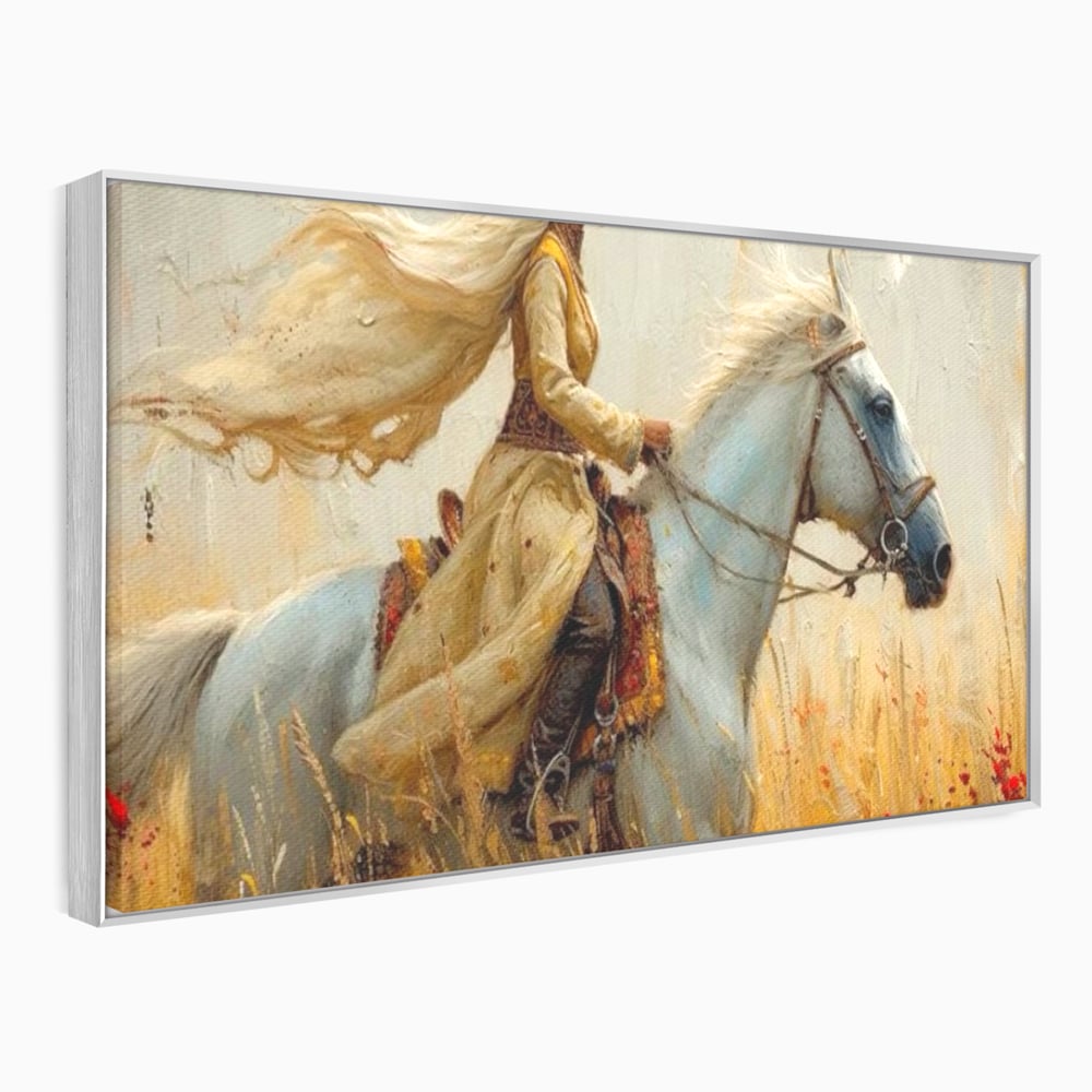 Tablou Canvas Premium, LuxCanva® G1096, Spirit Calator, Lumina, Cal, Galop, Grane, Pustie, Camp, Aur, Spirit, Oriental, Evadare, Living, Dormitor