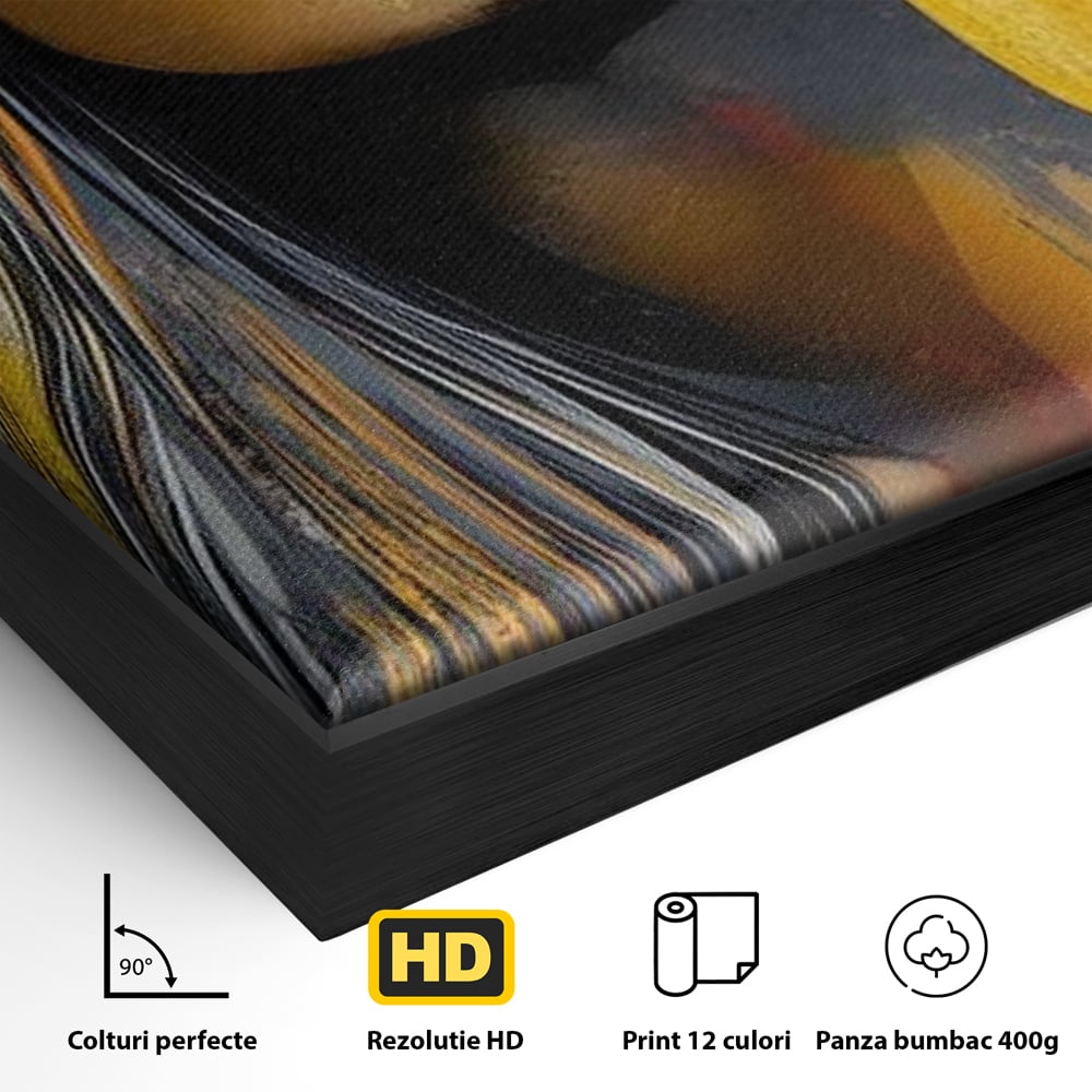 Tablou Canvas Premium, LuxCanva® G1100, Privirea Care Arde, Piele, Aur, Umbre, Soare, Stralucire, Rebela, Fashion, Art, Vara, Living, Dormitor
