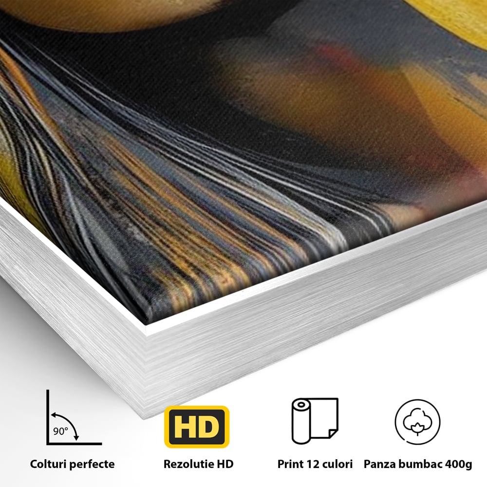 Tablou Canvas Premium, LuxCanva® G1100, Privirea Care Arde, Piele, Aur, Umbre, Soare, Stralucire, Rebela, Fashion, Art, Vara, Living, Dormitor