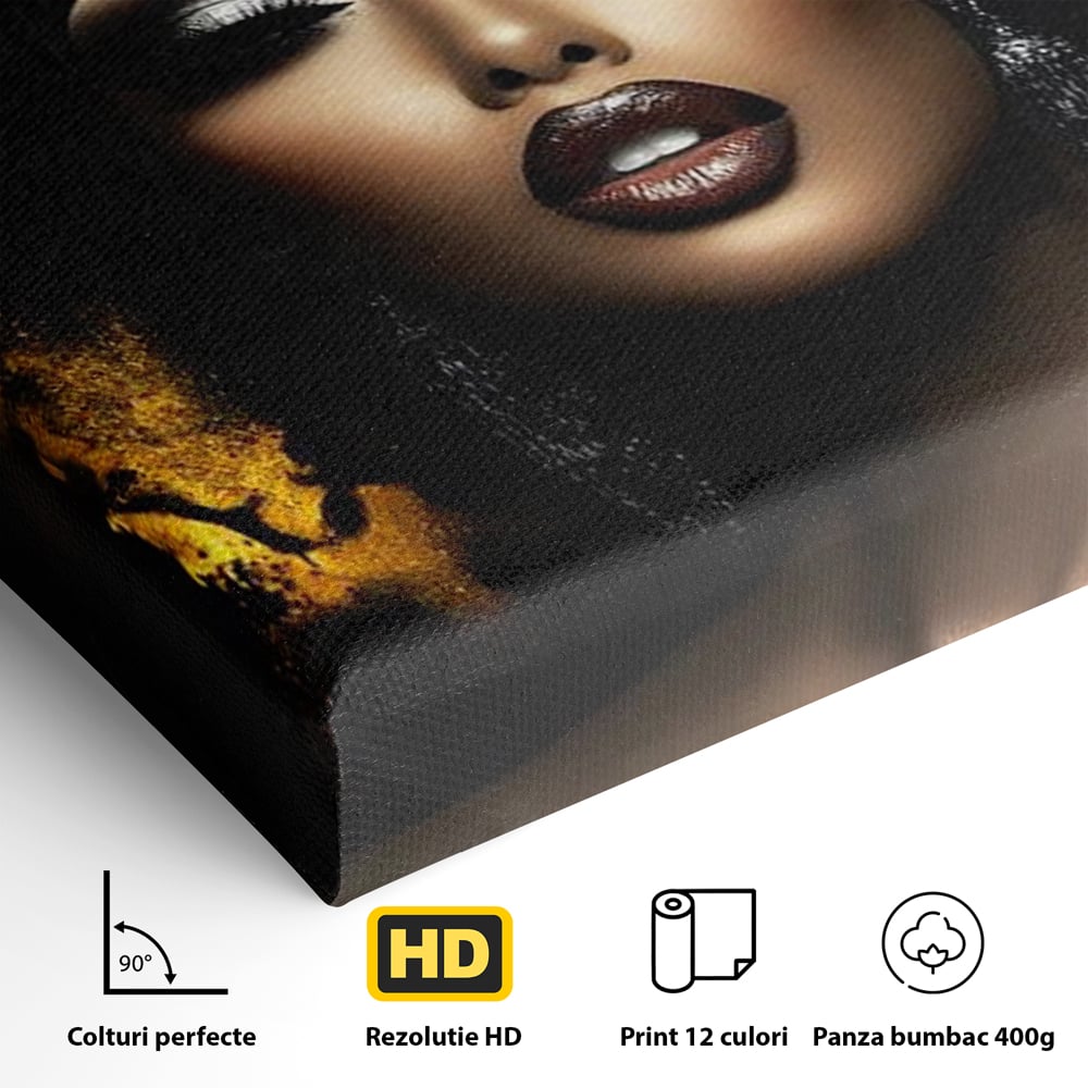 Tablou Canvas Premium, LuxCanva® G1102, Magia Intunericului, Zeita, Black, Noapte, Imperial, Eleganta, Luxury, Diva, Intuneric, Living, Dormitor