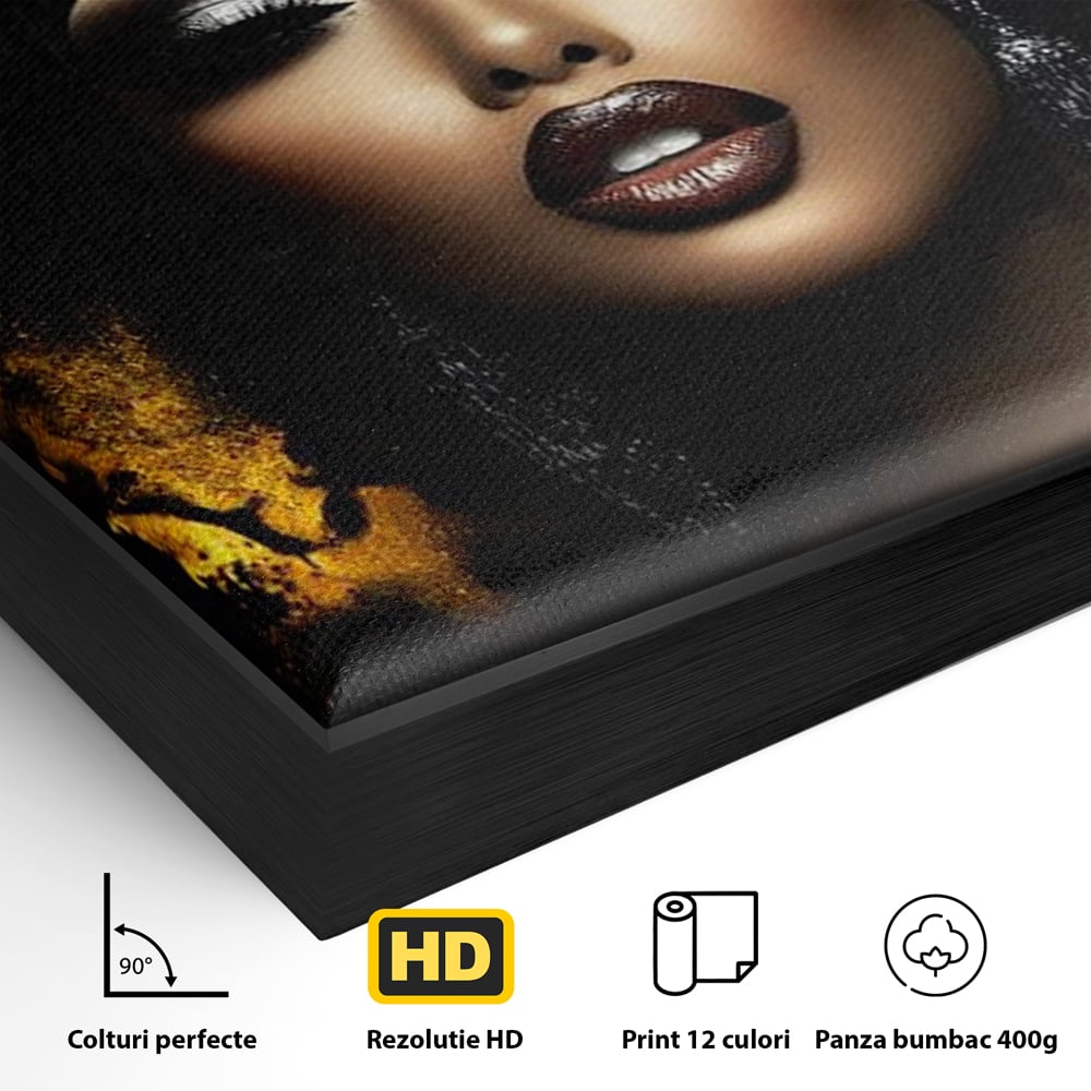 Tablou Canvas Premium, LuxCanva® G1102, Magia Intunericului, Zeita, Black, Noapte, Imperial, Eleganta, Luxury, Diva, Intuneric, Living, Dormitor