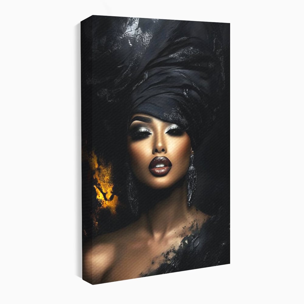 Tablou Canvas Premium, LuxCanva® G1102, Magia Intunericului, Zeita, Black, Noapte, Imperial, Eleganta, Luxury, Diva, Intuneric, Living, Dormitor