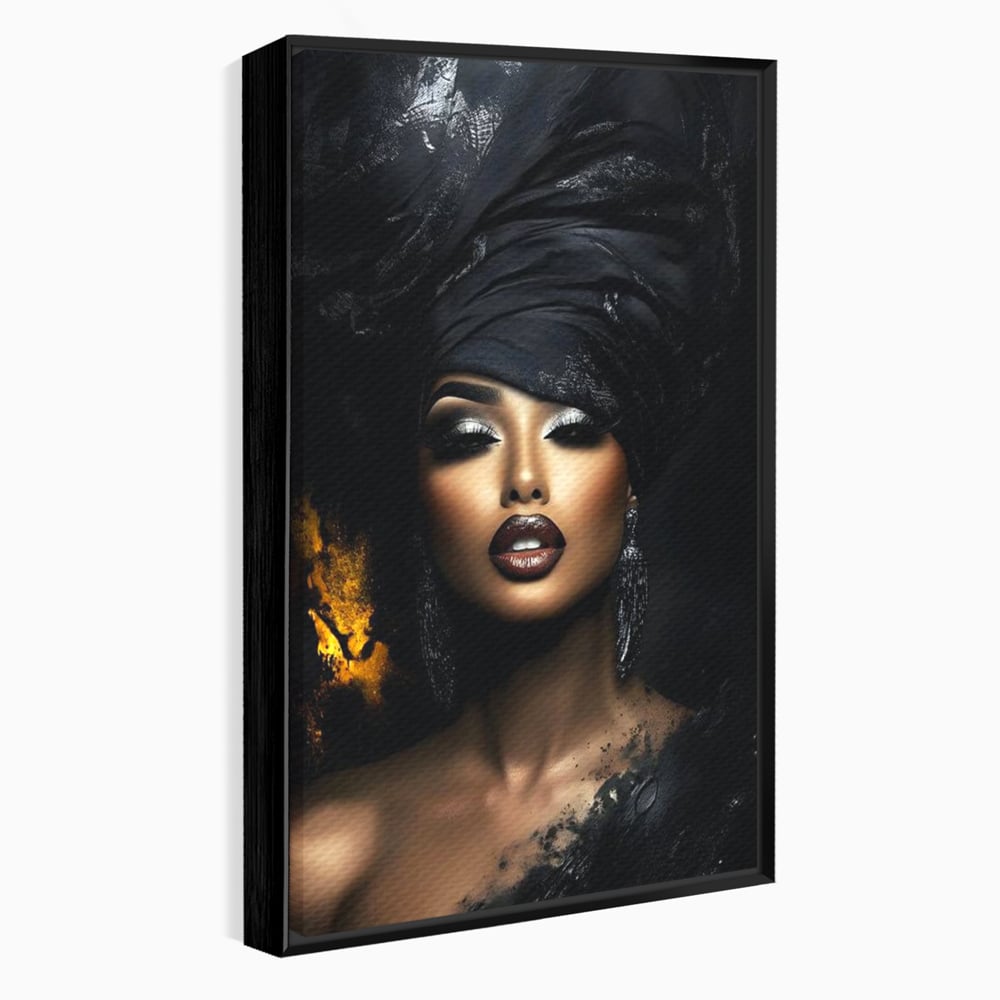Tablou Canvas Premium, LuxCanva® G1102, Magia Intunericului, Zeita, Black, Noapte, Imperial, Eleganta, Luxury, Diva, Intuneric, Living, Dormitor