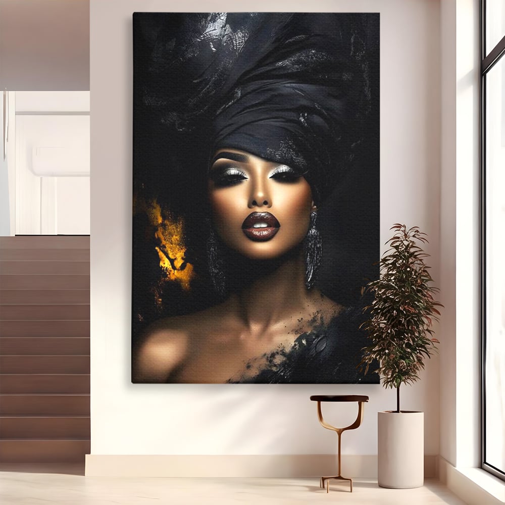 Tablou Canvas Premium, LuxCanva® G1102, Magia Intunericului, Zeita, Black, Noapte, Imperial, Eleganta, Luxury, Diva, Intuneric, Living, Dormitor