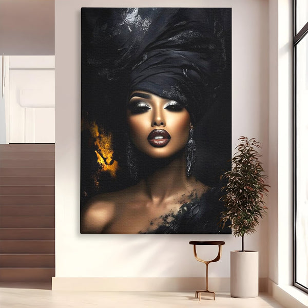 Tablou Canvas Premium, LuxCanva® G1102, Magia Intunericului, Zeita, Black, Noapte, Imperial, Eleganta, Luxury, Diva, Intuneric, Living, Dormitor