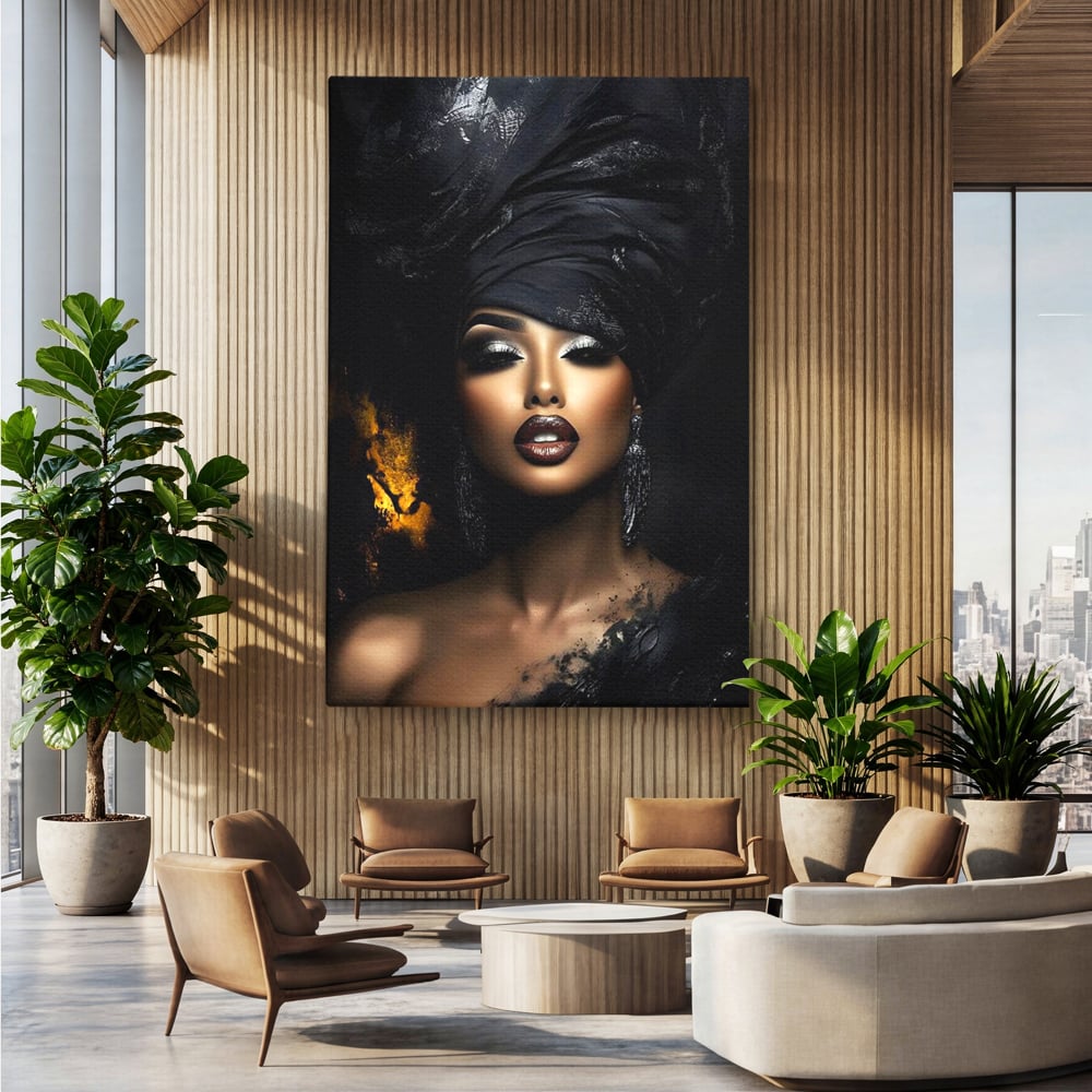 Tablou Canvas Premium, LuxCanva® G1102, Magia Intunericului, Zeita, Black, Noapte, Imperial, Eleganta, Luxury, Diva, Intuneric, Living, Dormitor