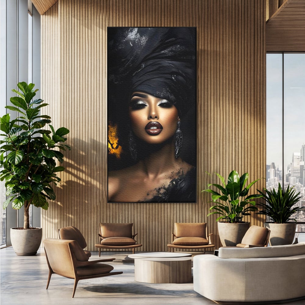 Tablou Canvas Premium, LuxCanva® G1102, Magia Intunericului, Zeita, Black, Noapte, Imperial, Eleganta, Luxury, Diva, Intuneric, Living, Dormitor