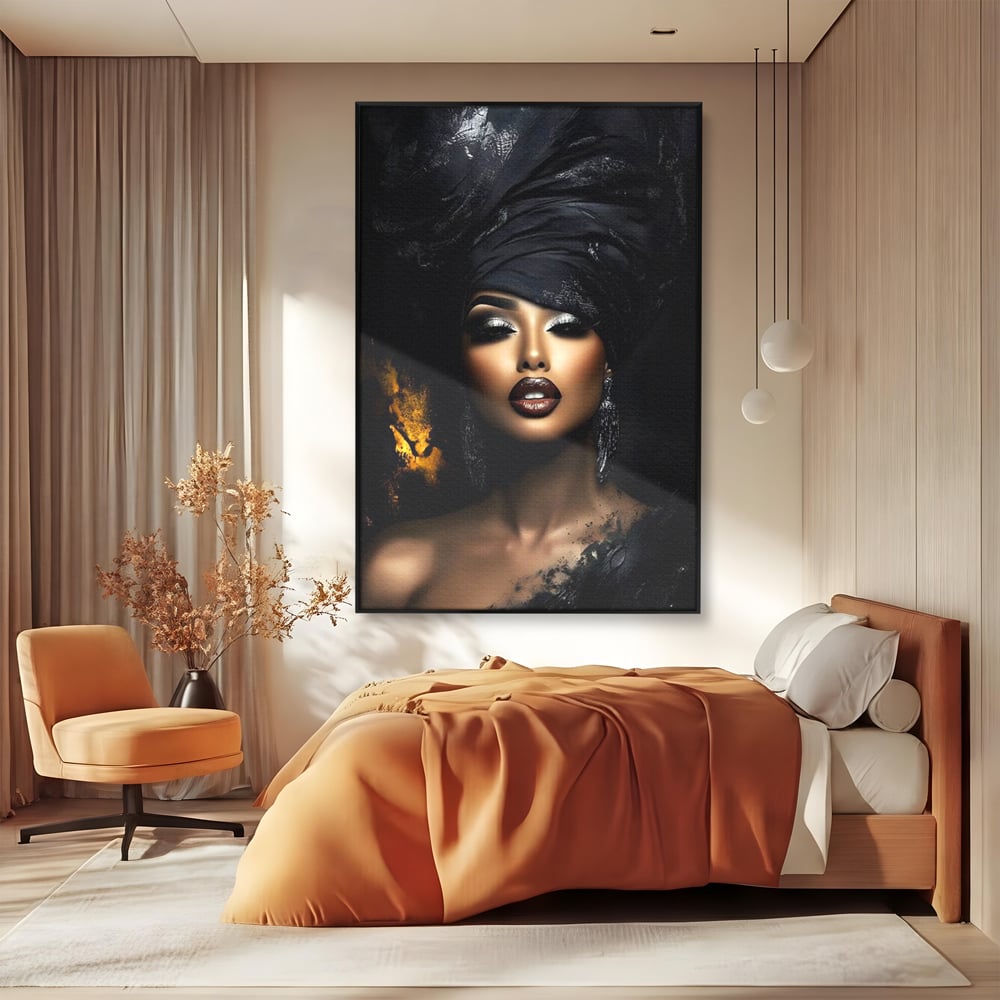 Tablou Canvas Premium, LuxCanva® G1102, Magia Intunericului, Zeita, Black, Noapte, Imperial, Eleganta, Luxury, Diva, Intuneric, Living, Dormitor