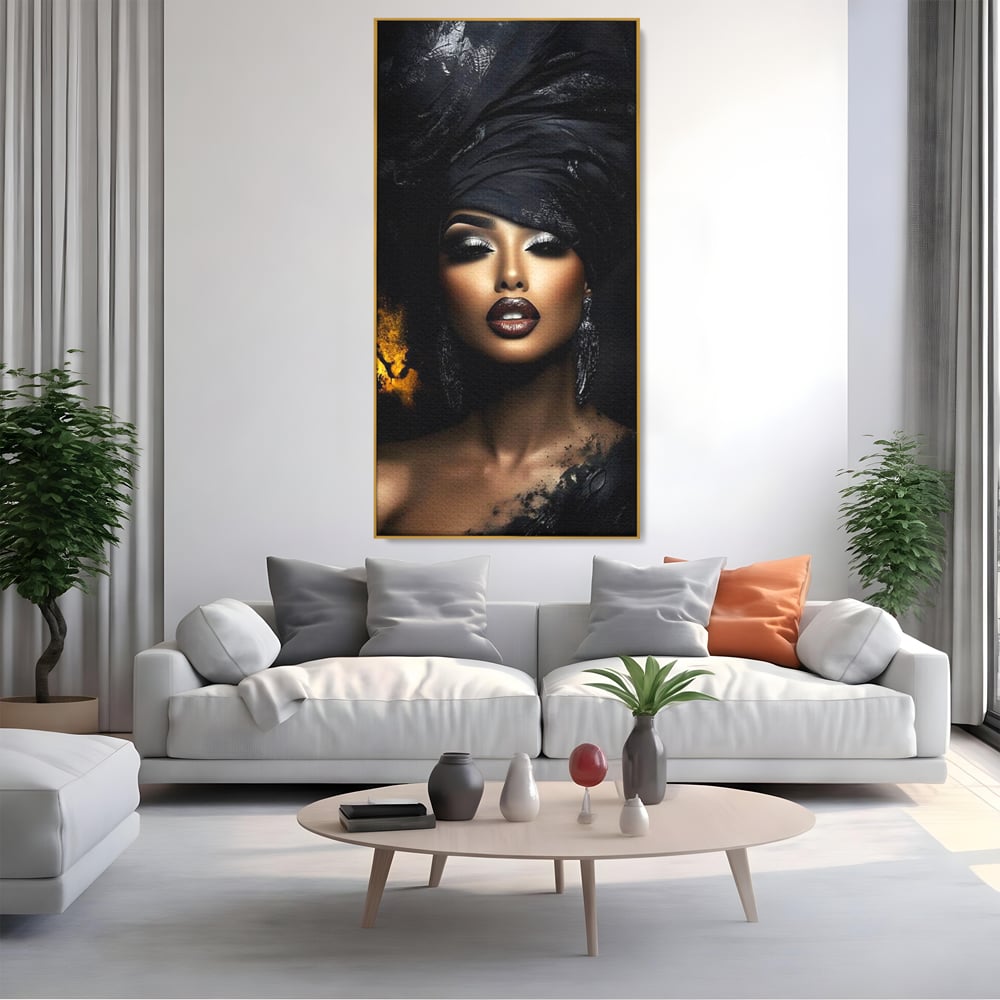 Tablou Canvas Premium, LuxCanva® G1102, Magia Intunericului, Zeita, Black, Noapte, Imperial, Eleganta, Luxury, Diva, Intuneric, Living, Dormitor
