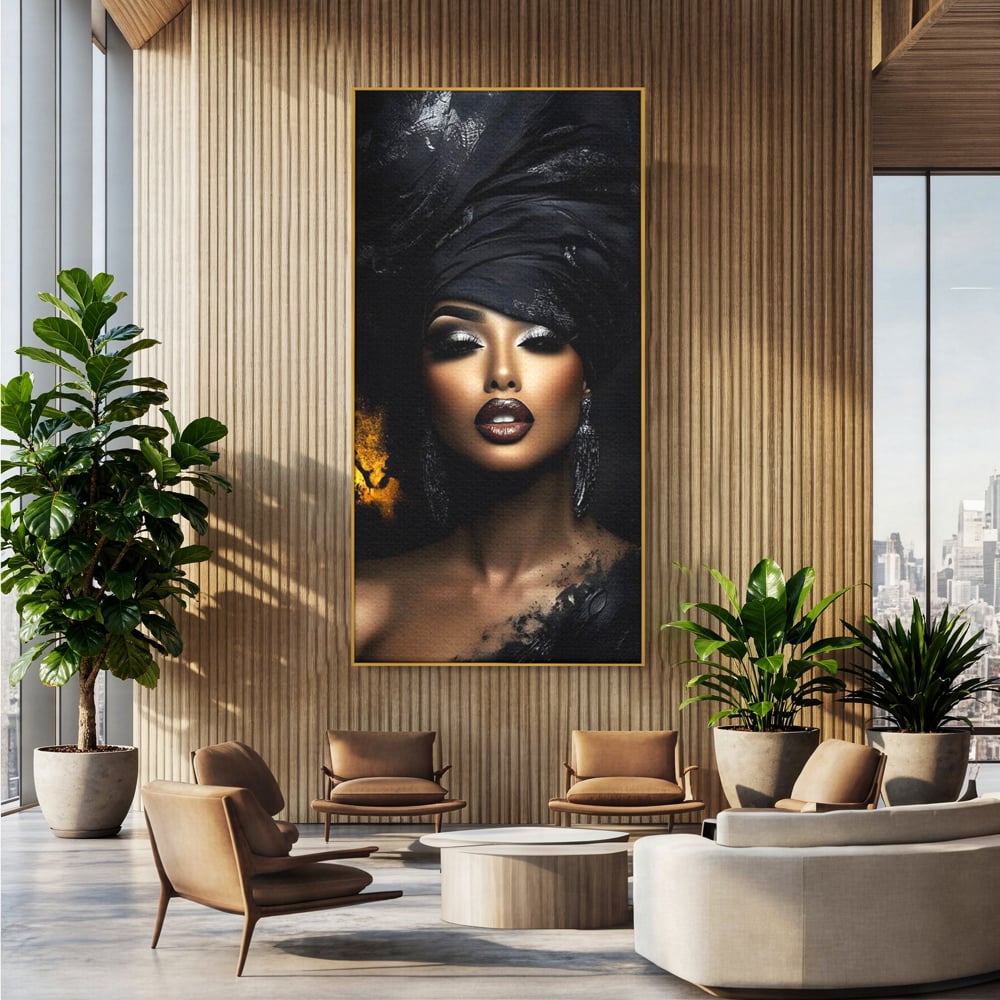 Tablou Canvas Premium, LuxCanva® G1102, Magia Intunericului, Zeita, Black, Noapte, Imperial, Eleganta, Luxury, Diva, Intuneric, Living, Dormitor