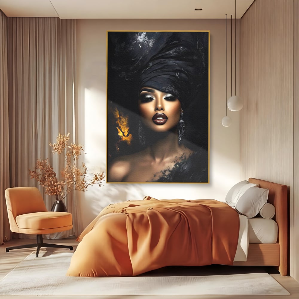 Tablou Canvas Premium, LuxCanva® G1102, Magia Intunericului, Zeita, Black, Noapte, Imperial, Eleganta, Luxury, Diva, Intuneric, Living, Dormitor