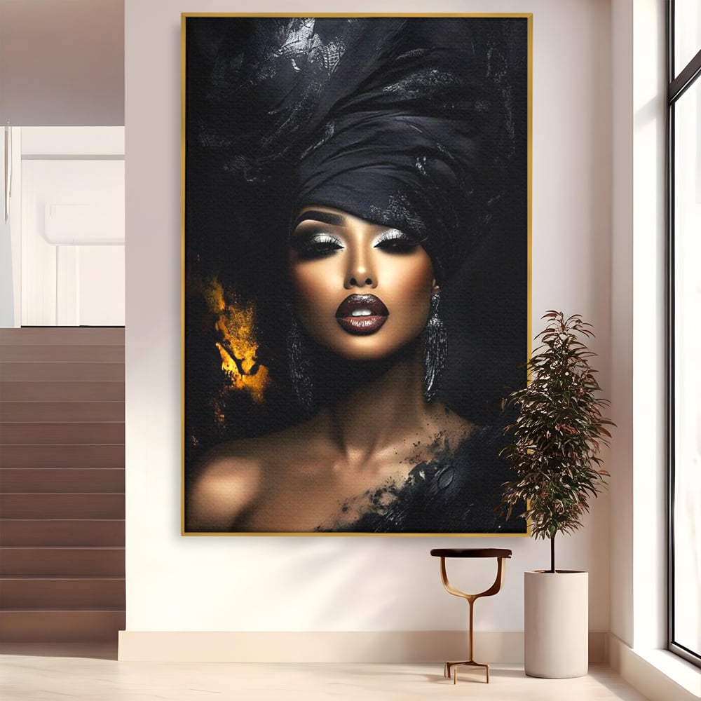 Tablou Canvas Premium, LuxCanva® G1102, Magia Intunericului, Zeita, Black, Noapte, Imperial, Eleganta, Luxury, Diva, Intuneric, Living, Dormitor