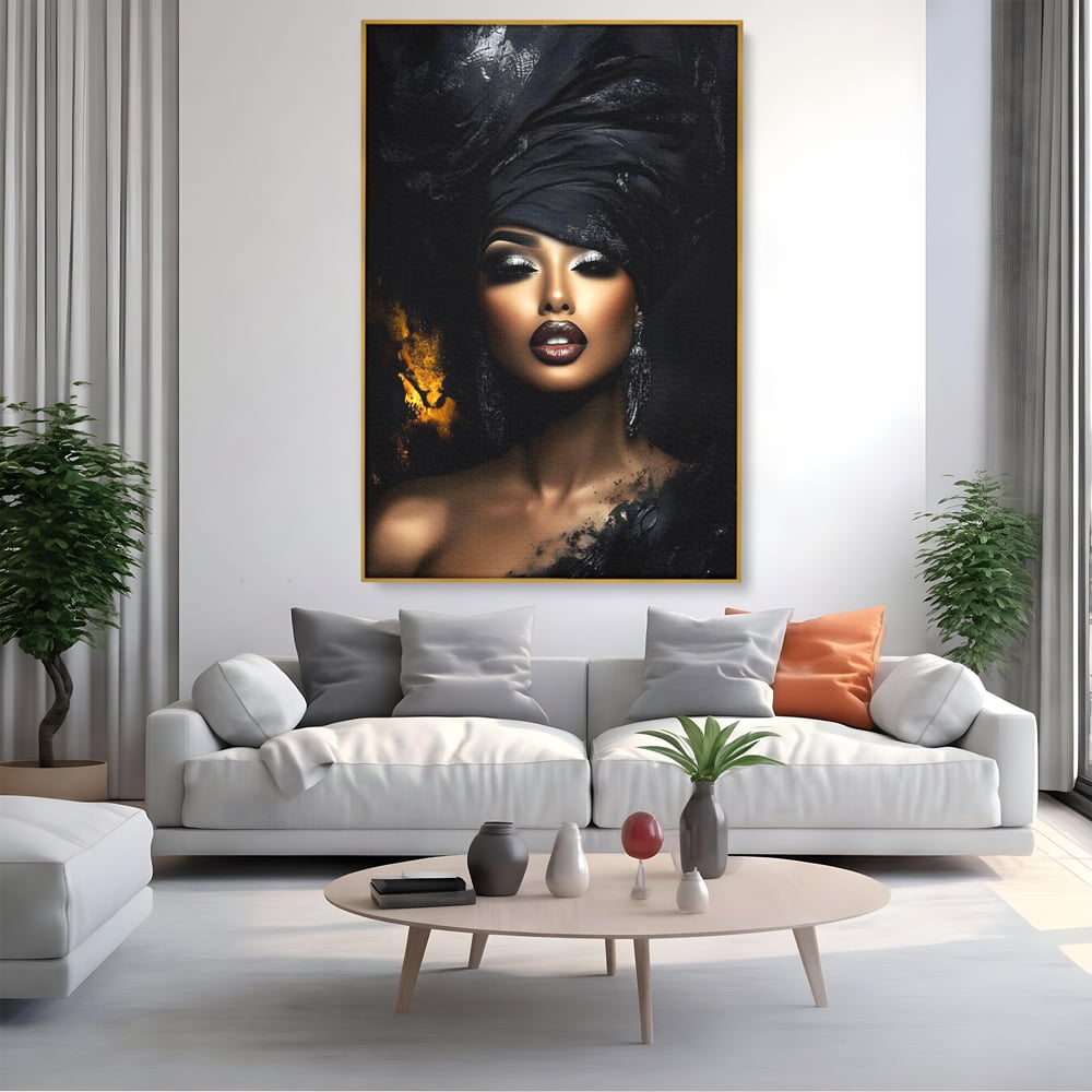 Tablou Canvas Premium, LuxCanva® G1102, Magia Intunericului, Zeita, Black, Noapte, Imperial, Eleganta, Luxury, Diva, Intuneric, Living, Dormitor