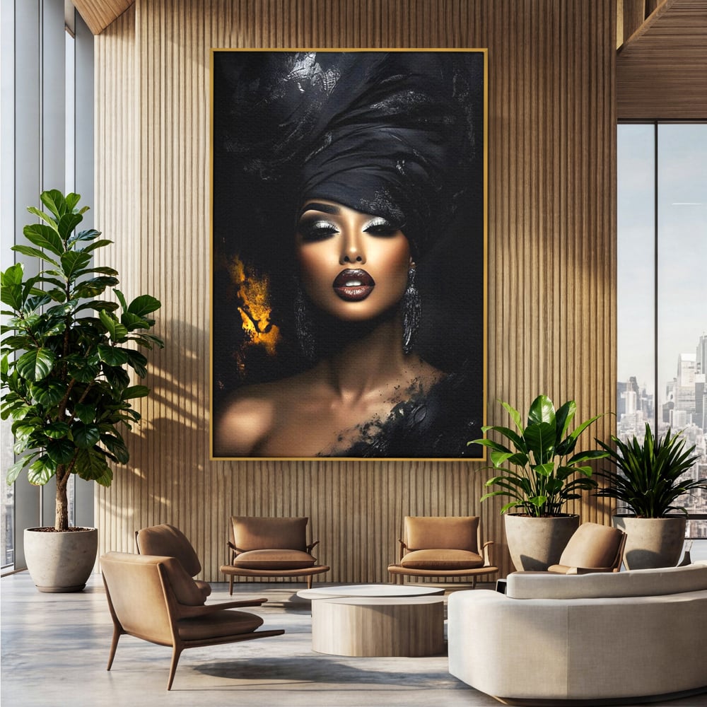 Tablou Canvas Premium, LuxCanva® G1102, Magia Intunericului, Zeita, Black, Noapte, Imperial, Eleganta, Luxury, Diva, Intuneric, Living, Dormitor