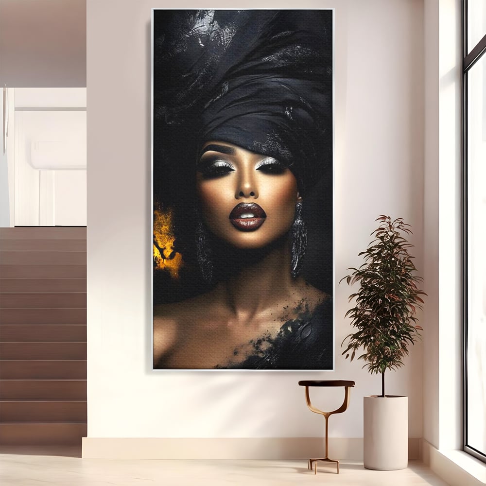 Tablou Canvas Premium, LuxCanva® G1102, Magia Intunericului, Zeita, Black, Noapte, Imperial, Eleganta, Luxury, Diva, Intuneric, Living, Dormitor