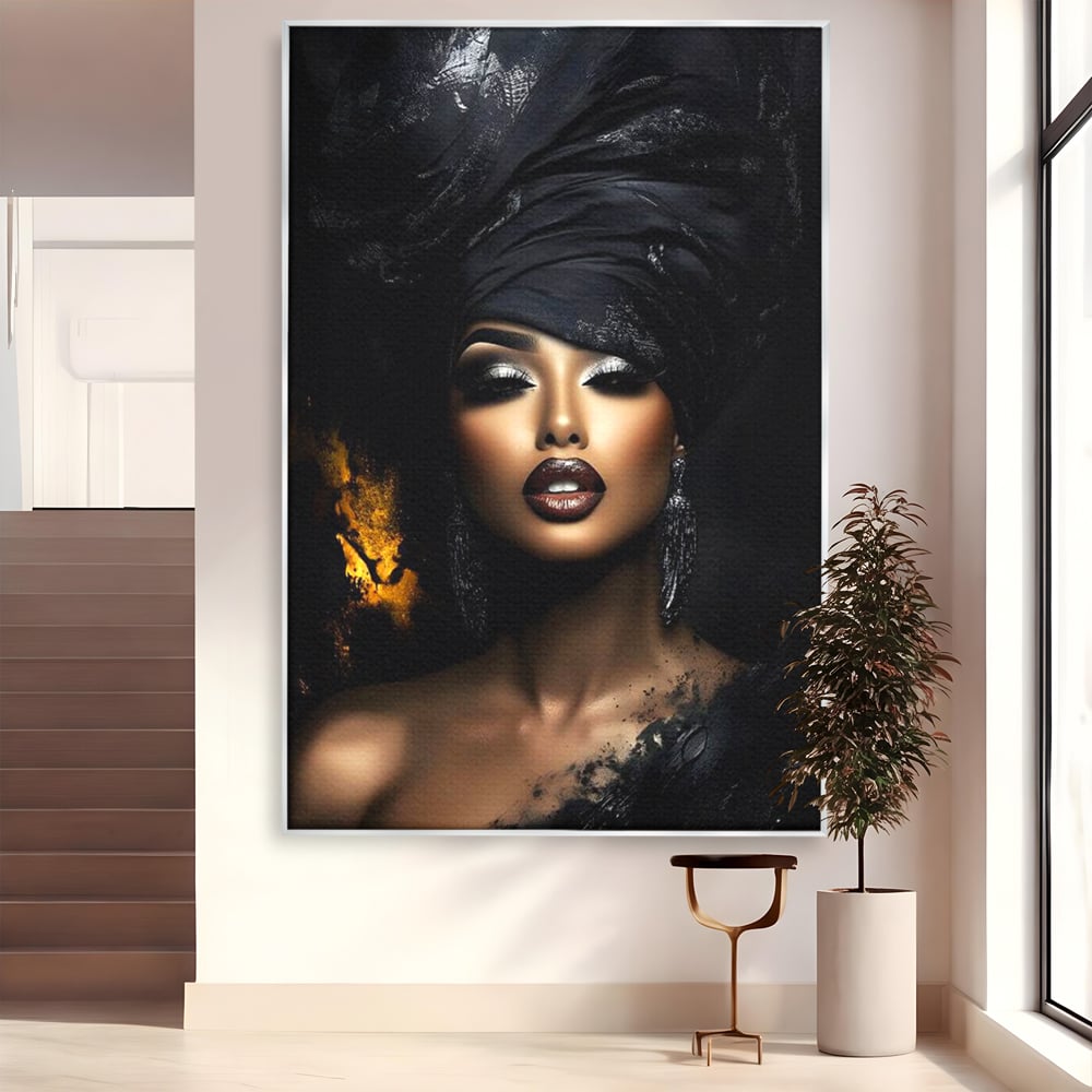Tablou Canvas Premium, LuxCanva® G1102, Magia Intunericului, Zeita, Black, Noapte, Imperial, Eleganta, Luxury, Diva, Intuneric, Living, Dormitor