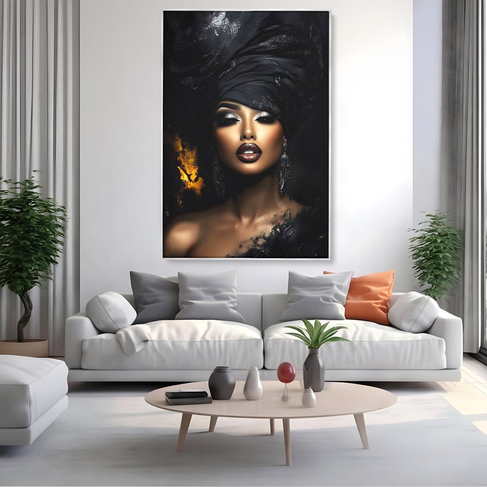 Tablou Canvas Premium, LuxCanva® G1102, Magia Intunericului, Zeita, Black, Noapte, Imperial, Eleganta, Luxury, Diva, Intuneric, Living, Dormitor