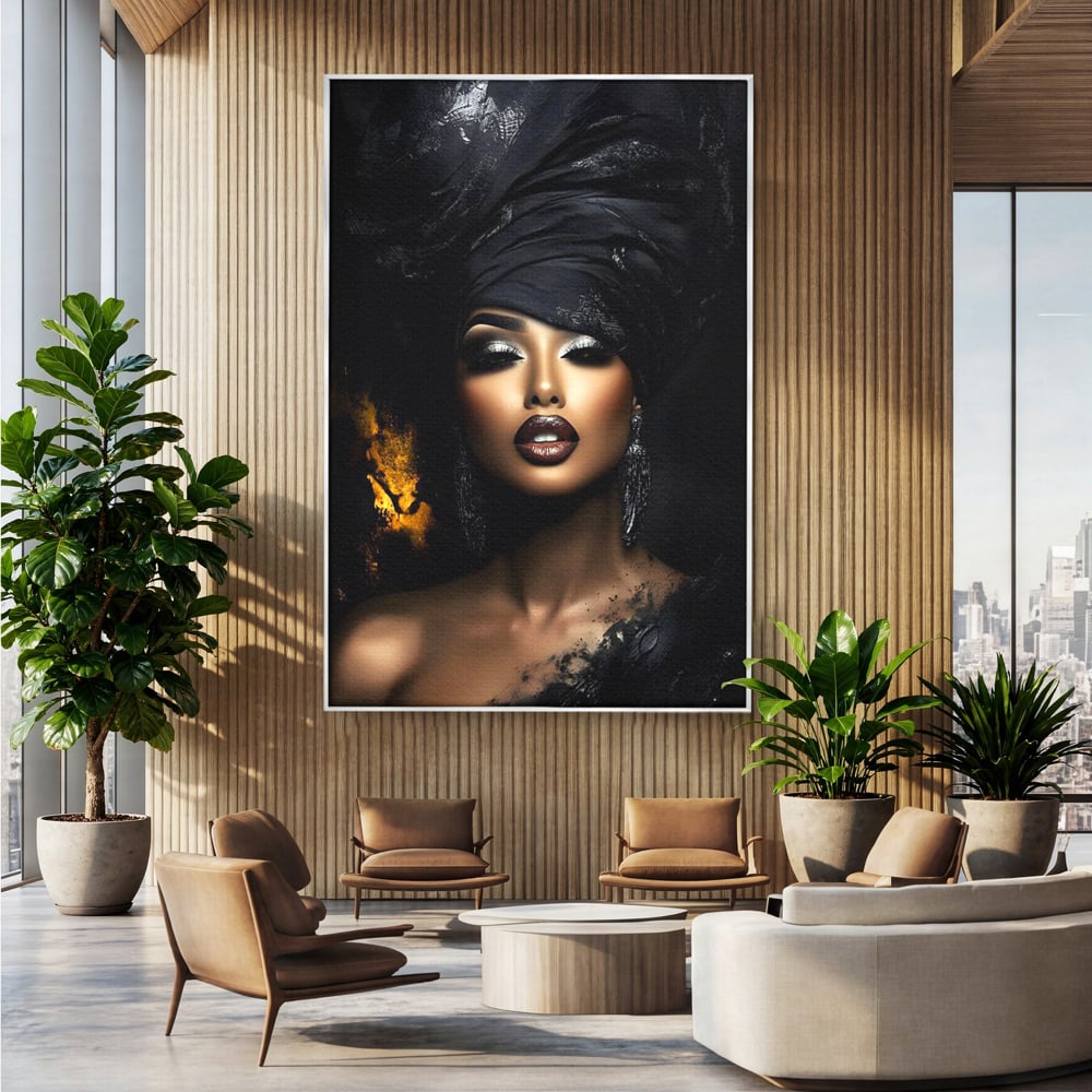 Tablou Canvas Premium, LuxCanva® G1102, Magia Intunericului, Zeita, Black, Noapte, Imperial, Eleganta, Luxury, Diva, Intuneric, Living, Dormitor