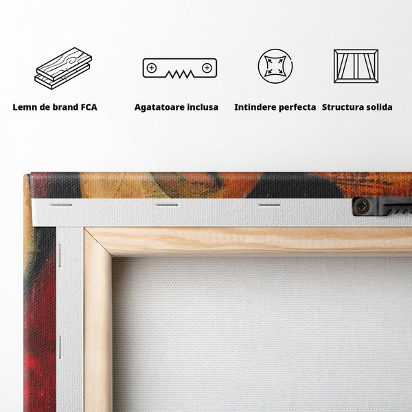 Tablou Canvas Premium, LuxCanva® G1105, Pisica si Muza,  Pisica, Femeie, Umbra, Tacere, Ganduri, Boem, Taina, Emotie, Liniste, Iubire, Living, Dormitor
