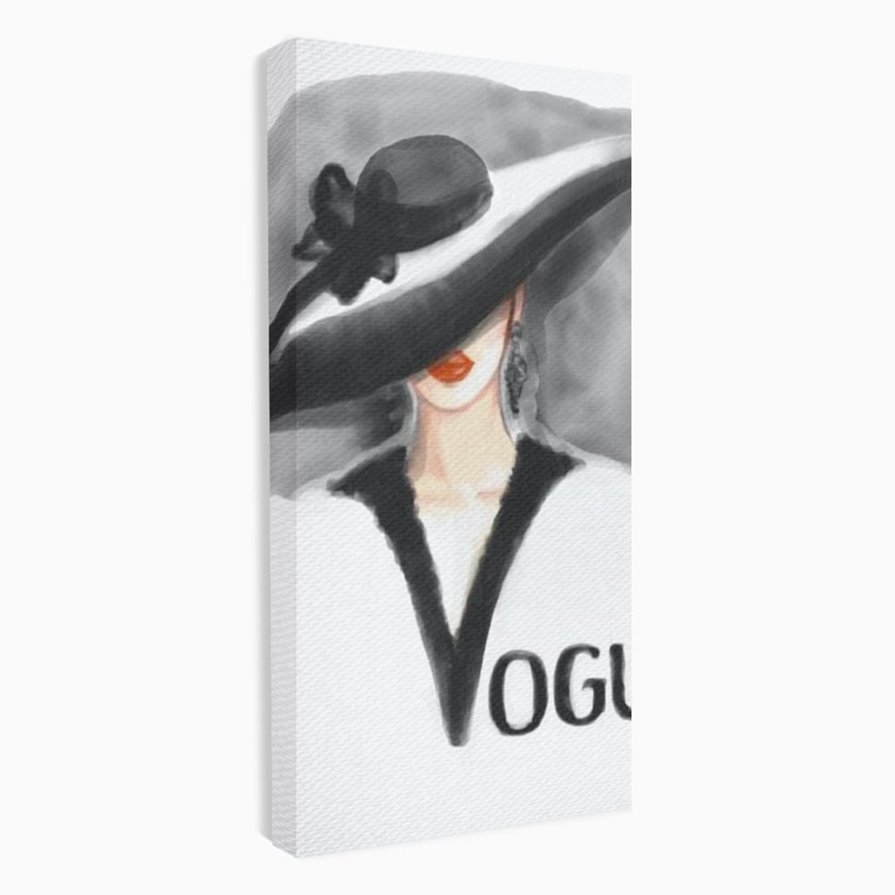 Tablou Canvas Premium, LuxCanva® G1106, Coperta Vogue, Lady, Stil, Eleganta, Moda, Fashion, Catwalk, Chic, Silueta, Palarie, Diva, Living, Dormitor
