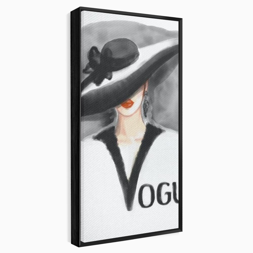 Tablou Canvas Premium, LuxCanva® G1106, Coperta Vogue, Lady, Stil, Eleganta, Moda, Fashion, Catwalk, Chic, Silueta, Palarie, Diva, Living, Dormitor