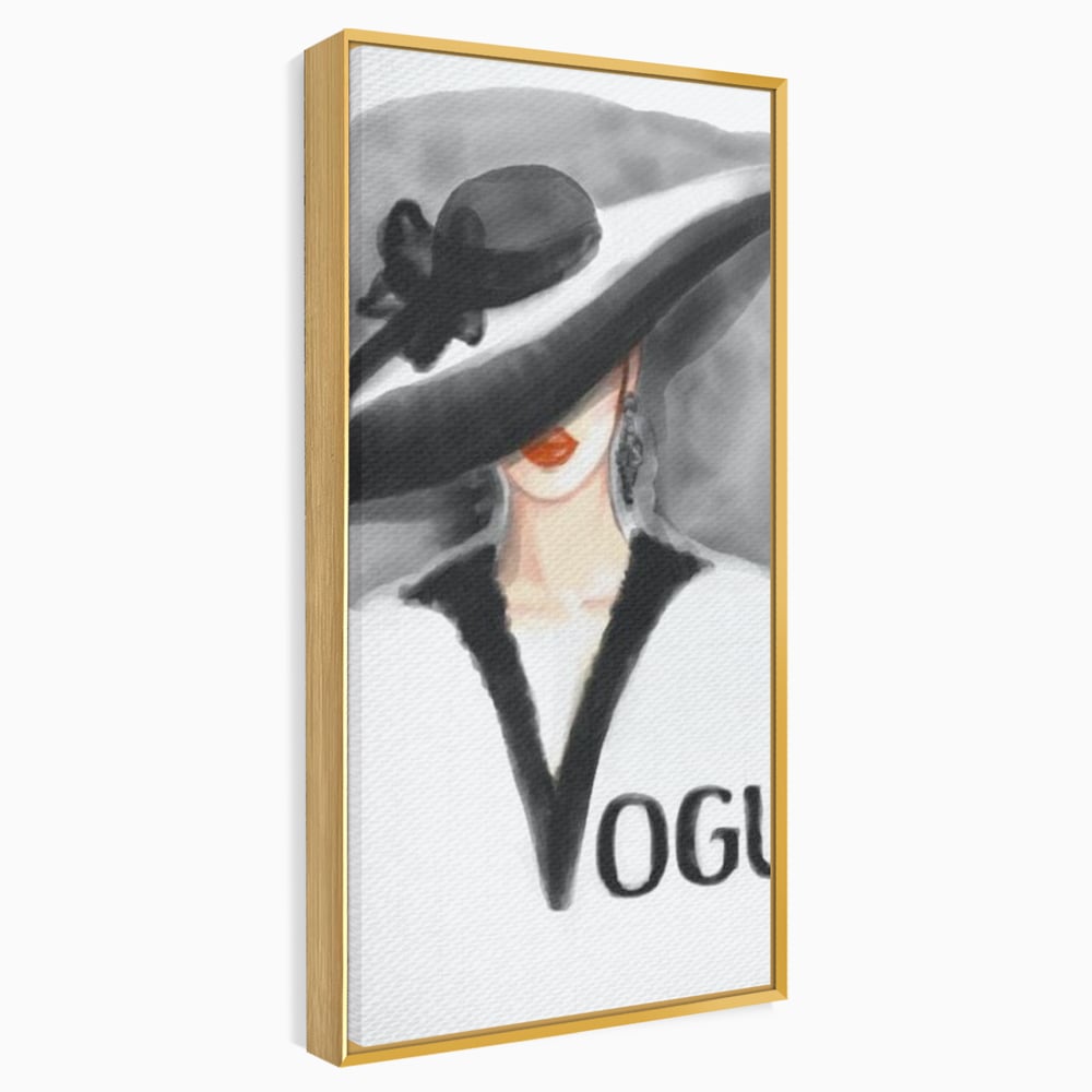 Tablou Canvas Premium, LuxCanva® G1106, Coperta Vogue, Lady, Stil, Eleganta, Moda, Fashion, Catwalk, Chic, Silueta, Palarie, Diva, Living, Dormitor