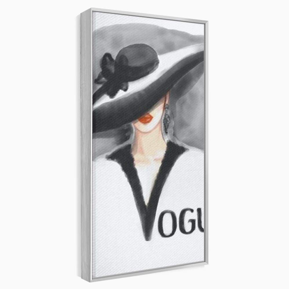 Tablou Canvas Premium, LuxCanva® G1106, Coperta Vogue, Lady, Stil, Eleganta, Moda, Fashion, Catwalk, Chic, Silueta, Palarie, Diva, Living, Dormitor