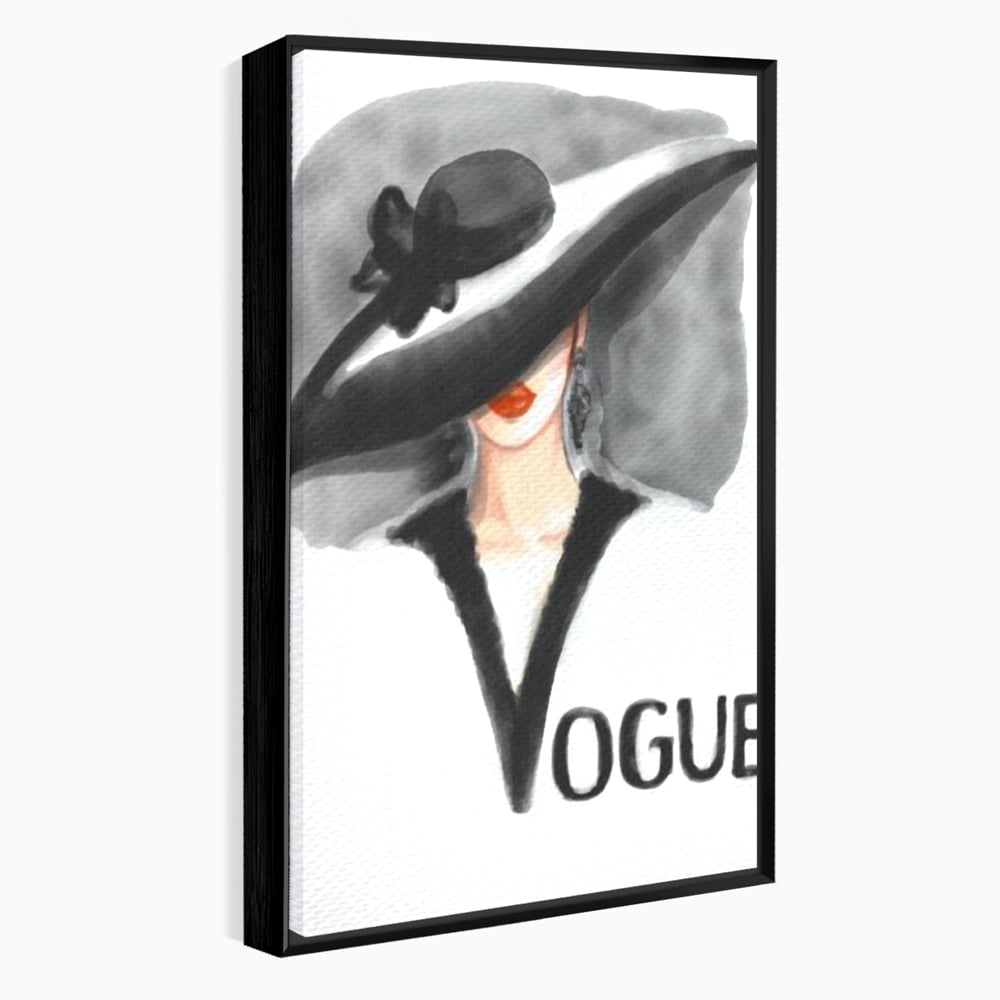 Tablou Canvas Premium, LuxCanva® G1106, Coperta Vogue, Lady, Stil, Eleganta, Moda, Fashion, Catwalk, Chic, Silueta, Palarie, Diva, Living, Dormitor