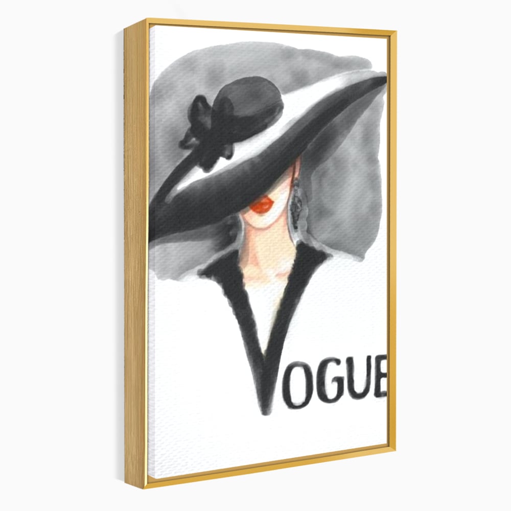 Tablou Canvas Premium, LuxCanva® G1106, Coperta Vogue, Lady, Stil, Eleganta, Moda, Fashion, Catwalk, Chic, Silueta, Palarie, Diva, Living, Dormitor