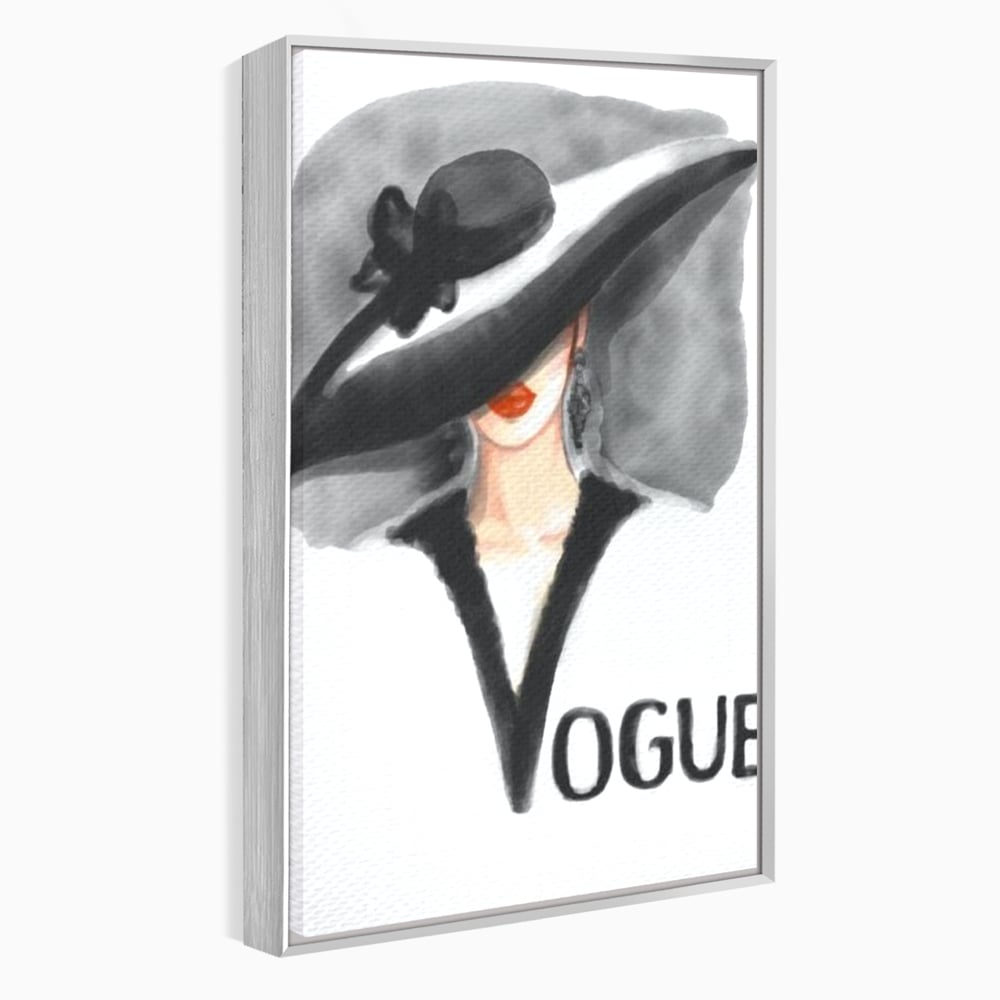 Tablou Canvas Premium, LuxCanva® G1106, Coperta Vogue, Lady, Stil, Eleganta, Moda, Fashion, Catwalk, Chic, Silueta, Palarie, Diva, Living, Dormitor