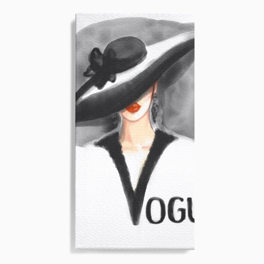 Tablou Canvas Premium, LuxCanva® G1106, Coperta Vogue, Lady, Stil, Eleganta, Moda, Fashion, Catwalk, Chic, Silueta, Palarie, Diva, Living, Dormitor