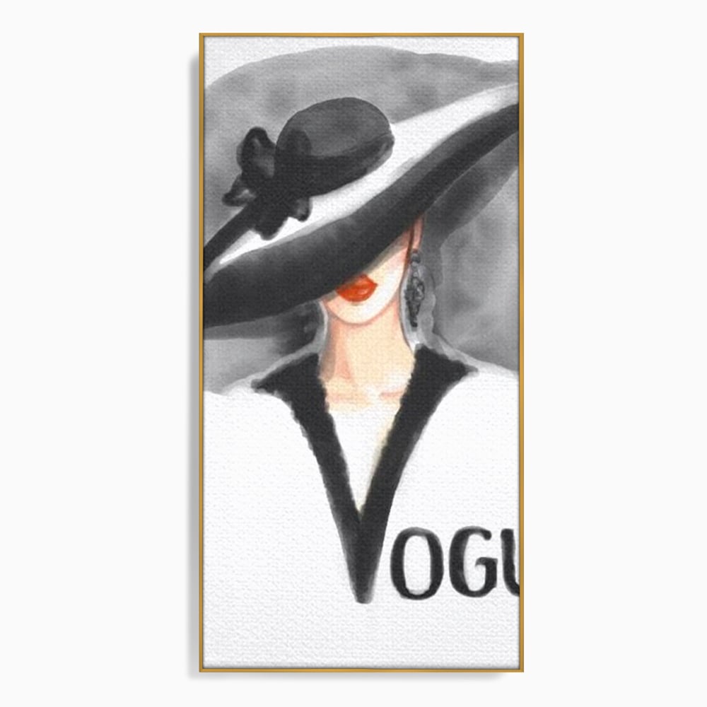 Tablou Canvas Premium, LuxCanva® G1106, Coperta Vogue, Lady, Stil, Eleganta, Moda, Fashion, Catwalk, Chic, Silueta, Palarie, Diva, Living, Dormitor