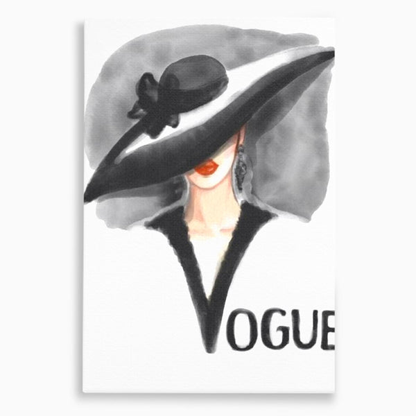 Tablou Canvas Premium, LuxCanva® G1106, Coperta Vogue, Lady, Stil, Eleganta, Moda, Fashion, Catwalk, Chic, Silueta, Palarie, Diva, Living, Dormitor
