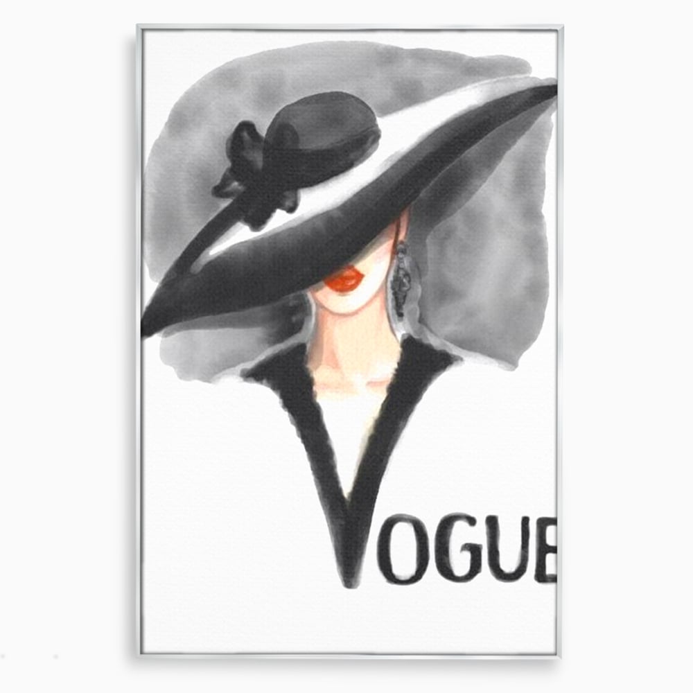 Tablou Canvas Premium, LuxCanva® G1106, Coperta Vogue, Lady, Stil, Eleganta, Moda, Fashion, Catwalk, Chic, Silueta, Palarie, Diva, Living, Dormitor