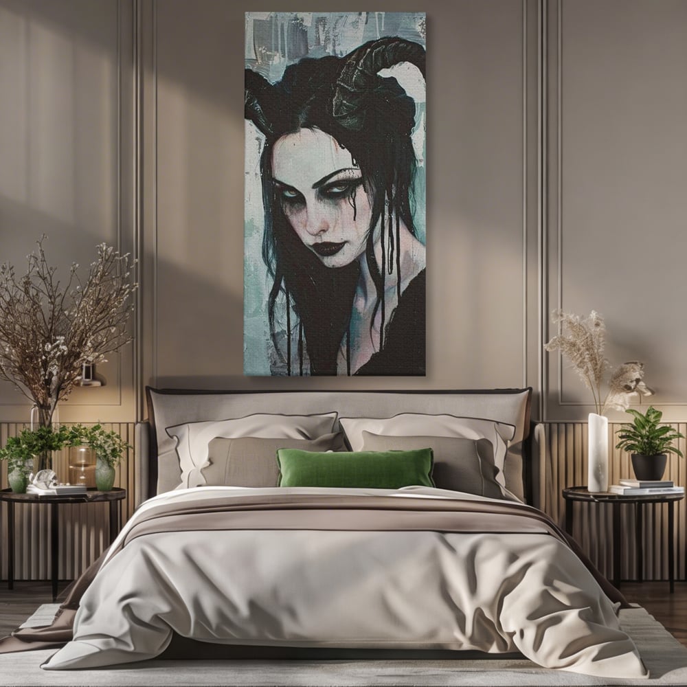 Tablou Canvas Premium, LuxCanva® G1109, Inger Cazut, Umbre, Intunecat, Obscur, Vraja, Maleficient, Gotic, Rebela, Mister, Regina, Living, Dormitor