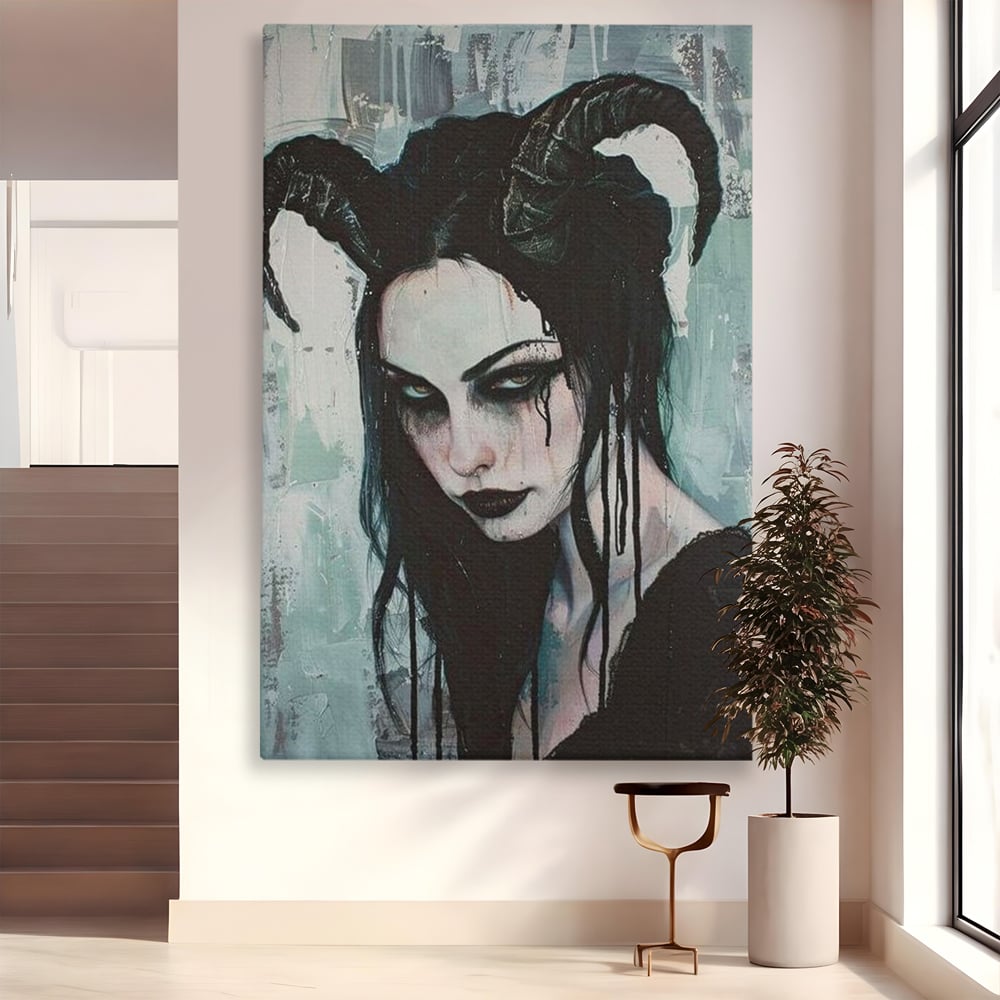 Tablou Canvas Premium, LuxCanva® G1109, Inger Cazut, Umbre, Intunecat, Obscur, Vraja, Maleficient, Gotic, Rebela, Mister, Regina, Living, Dormitor