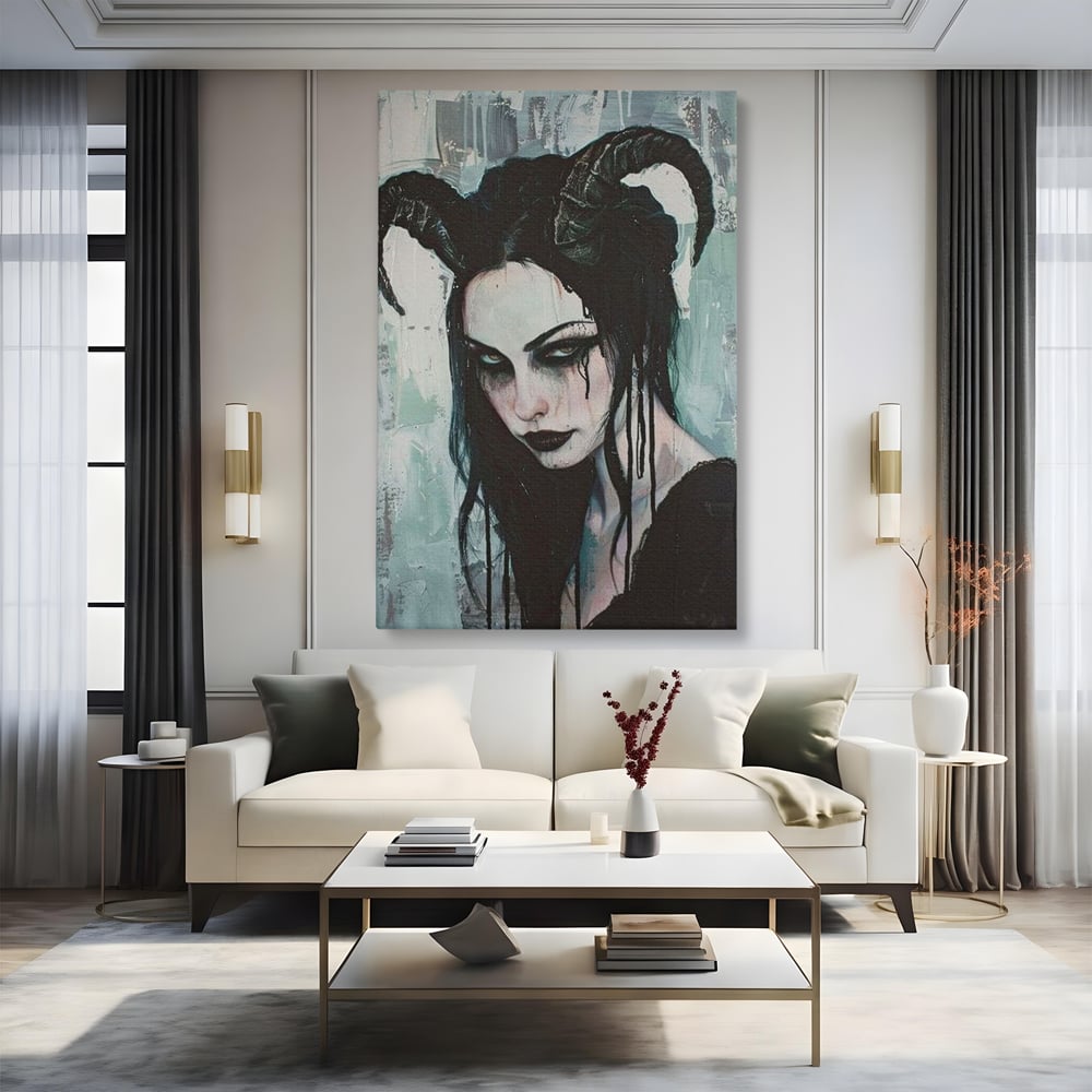 Tablou Canvas Premium, LuxCanva® G1109, Inger Cazut, Umbre, Intunecat, Obscur, Vraja, Maleficient, Gotic, Rebela, Mister, Regina, Living, Dormitor