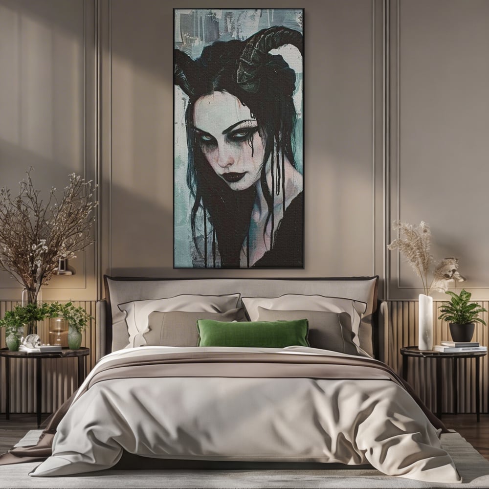 Tablou Canvas Premium, LuxCanva® G1109, Inger Cazut, Umbre, Intunecat, Obscur, Vraja, Maleficient, Gotic, Rebela, Mister, Regina, Living, Dormitor