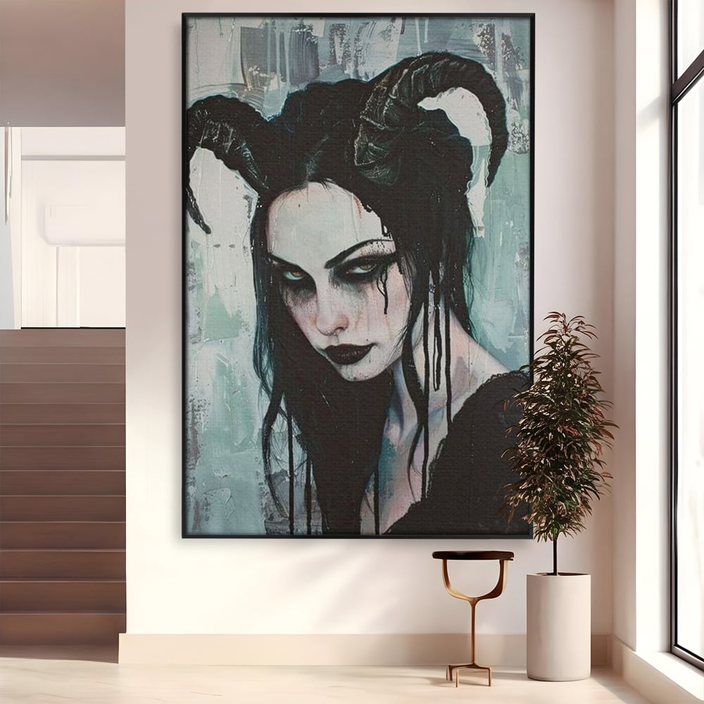 Tablou Canvas Premium, LuxCanva® G1109, Inger Cazut, Umbre, Intunecat, Obscur, Vraja, Maleficient, Gotic, Rebela, Mister, Regina, Living, Dormitor