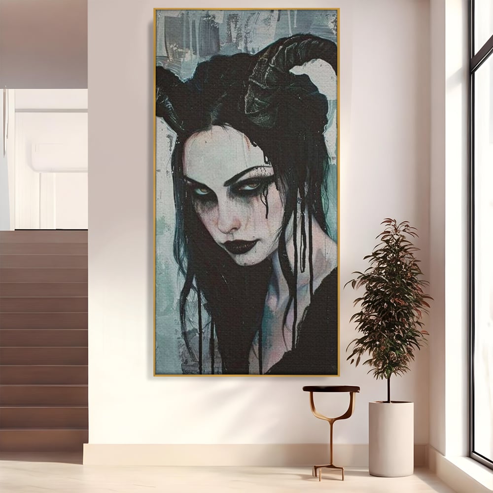 Tablou Canvas Premium, LuxCanva® G1109, Inger Cazut, Umbre, Intunecat, Obscur, Vraja, Maleficient, Gotic, Rebela, Mister, Regina, Living, Dormitor