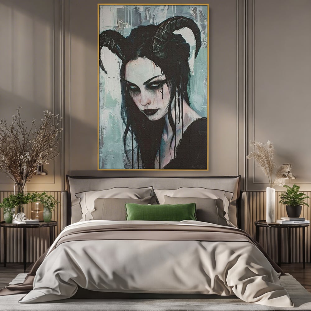 Tablou Canvas Premium, LuxCanva® G1109, Inger Cazut, Umbre, Intunecat, Obscur, Vraja, Maleficient, Gotic, Rebela, Mister, Regina, Living, Dormitor