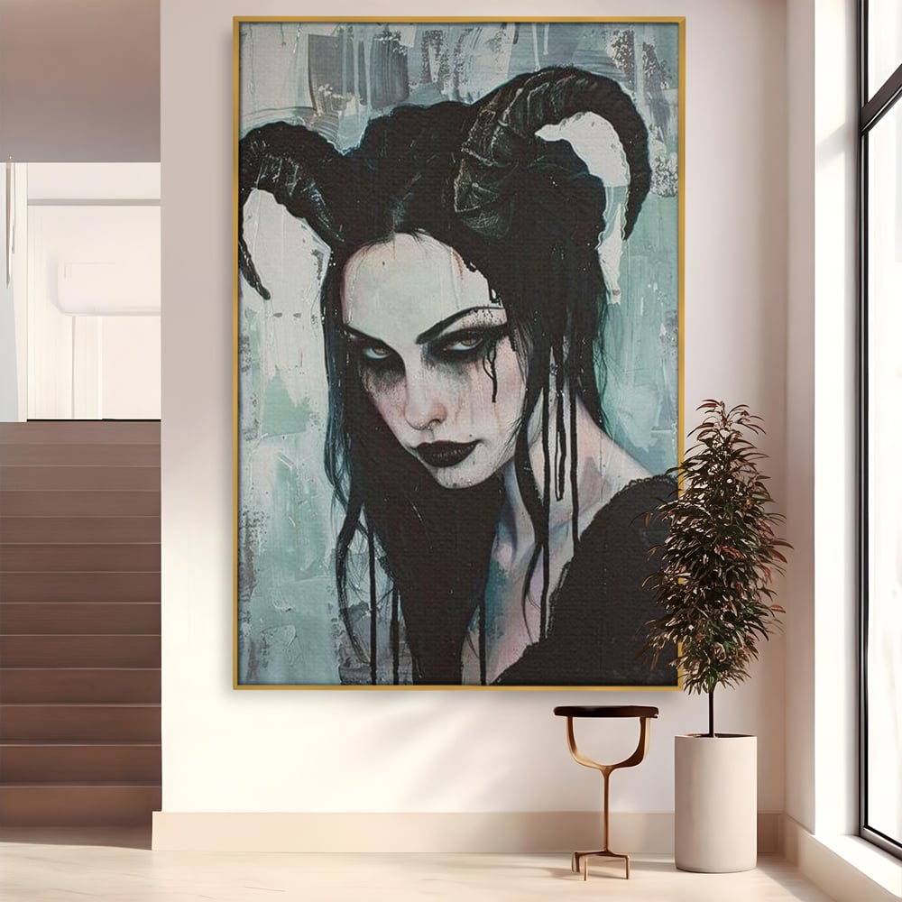 Tablou Canvas Premium, LuxCanva® G1109, Inger Cazut, Umbre, Intunecat, Obscur, Vraja, Maleficient, Gotic, Rebela, Mister, Regina, Living, Dormitor