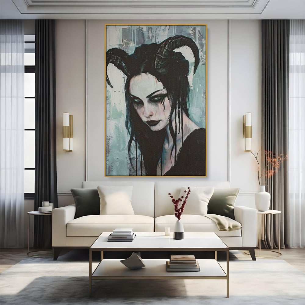 Tablou Canvas Premium, LuxCanva® G1109, Inger Cazut, Umbre, Intunecat, Obscur, Vraja, Maleficient, Gotic, Rebela, Mister, Regina, Living, Dormitor