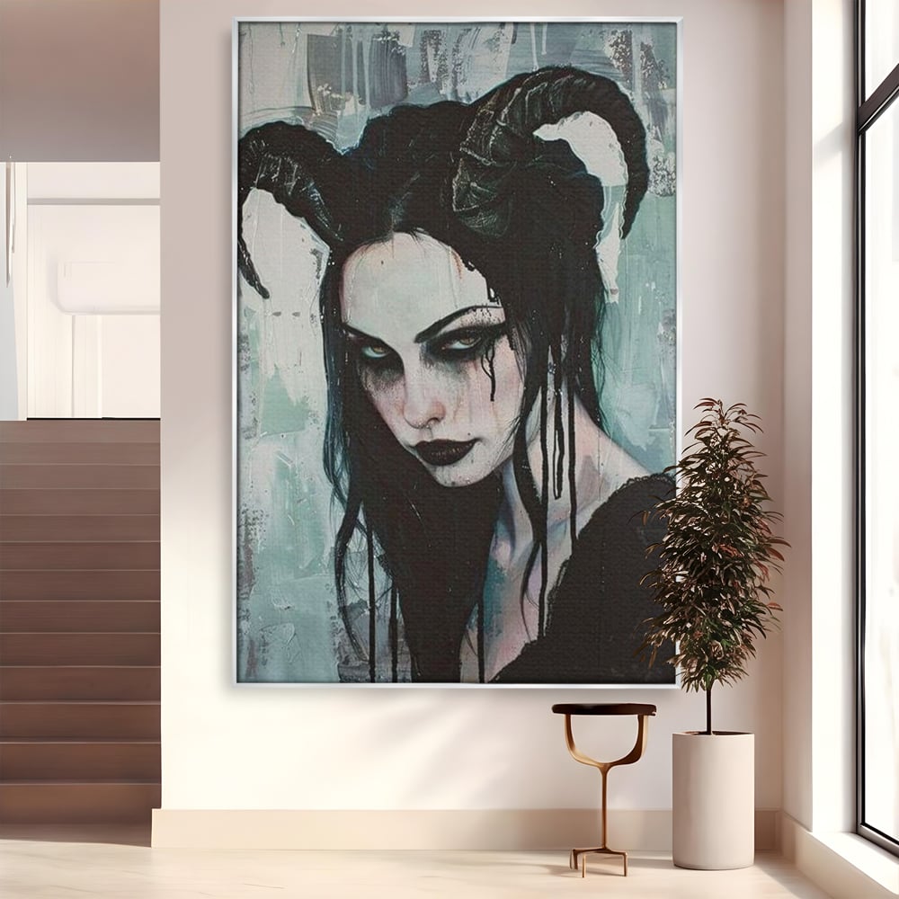 Tablou Canvas Premium, LuxCanva® G1109, Inger Cazut, Umbre, Intunecat, Obscur, Vraja, Maleficient, Gotic, Rebela, Mister, Regina, Living, Dormitor