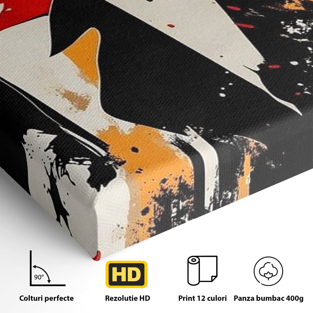 Tablou Canvas Premium, LuxCanva® G1111, Arta Rebeliunii, Rosu, Graffiti, Joc, Strada, Haos, Culoare, Seductie, Rebela, Pictura, Expozitie, Living, Dormitor