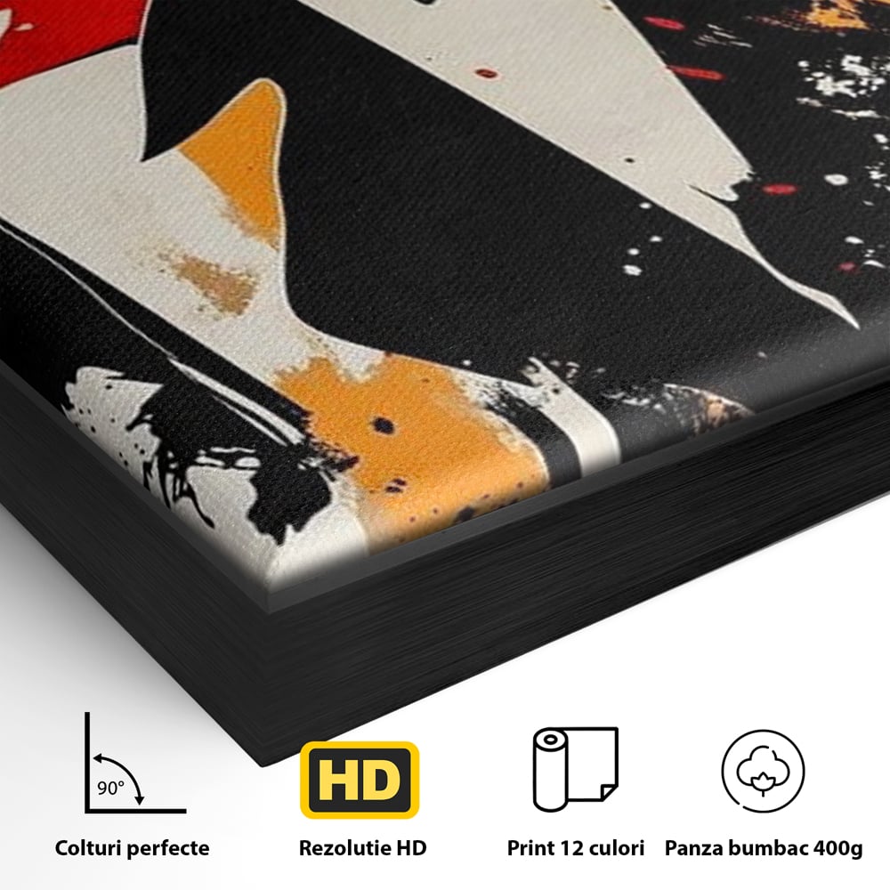 Tablou Canvas Premium, LuxCanva® G1111, Arta Rebeliunii, Rosu, Graffiti, Joc, Strada, Haos, Culoare, Seductie, Rebela, Pictura, Expozitie, Living, Dormitor
