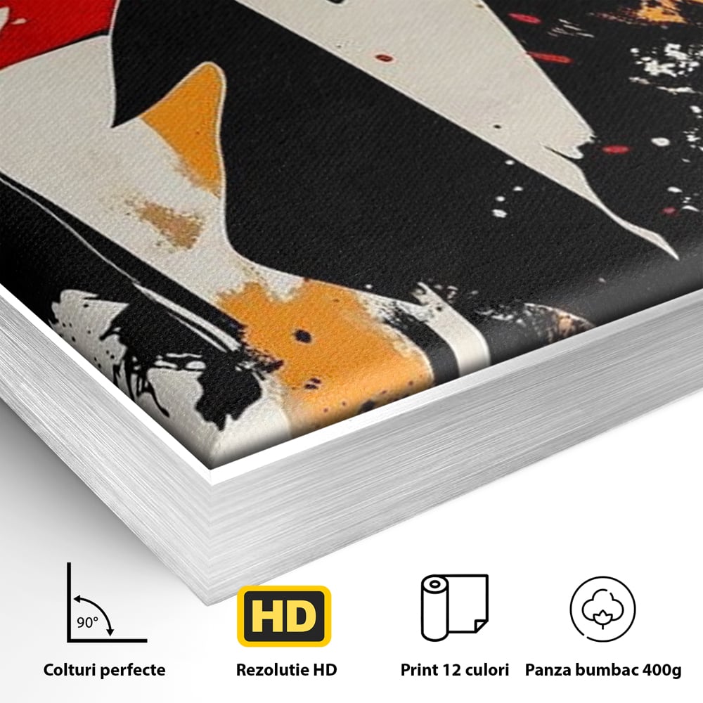 Tablou Canvas Premium, LuxCanva® G1111, Arta Rebeliunii, Rosu, Graffiti, Joc, Strada, Haos, Culoare, Seductie, Rebela, Pictura, Expozitie, Living, Dormitor