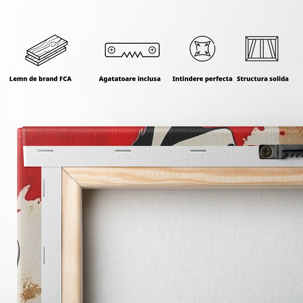 Tablou Canvas Premium, LuxCanva® G1111, Arta Rebeliunii, Rosu, Graffiti, Joc, Strada, Haos, Culoare, Seductie, Rebela, Pictura, Expozitie, Living, Dormitor