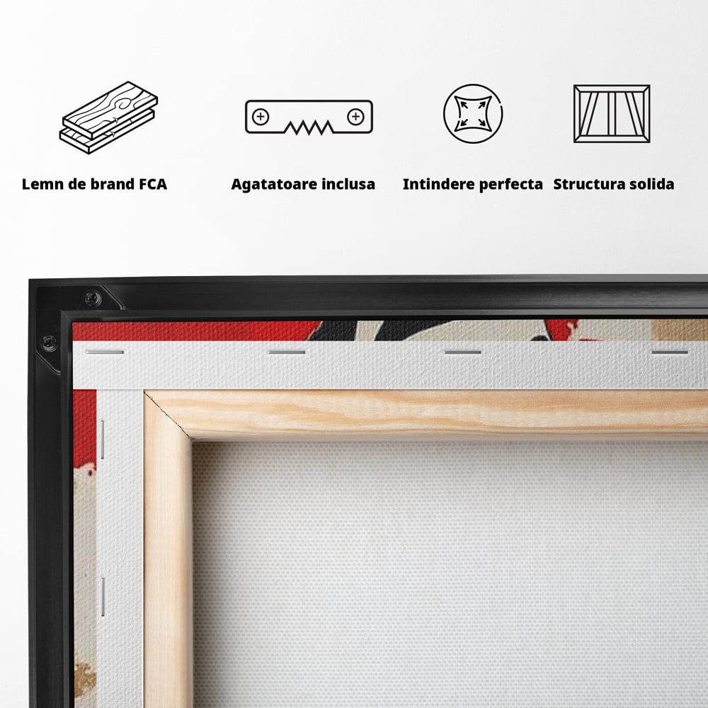 Tablou Canvas Premium, LuxCanva® G1111, Arta Rebeliunii, Rosu, Graffiti, Joc, Strada, Haos, Culoare, Seductie, Rebela, Pictura, Expozitie, Living, Dormitor