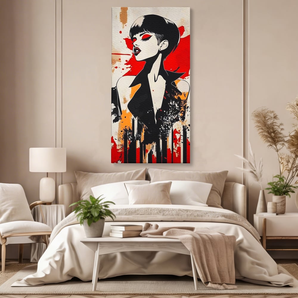Tablou Canvas Premium, LuxCanva® G1111, Arta Rebeliunii, Rosu, Graffiti, Joc, Strada, Haos, Culoare, Seductie, Rebela, Pictura, Expozitie, Living, Dormitor